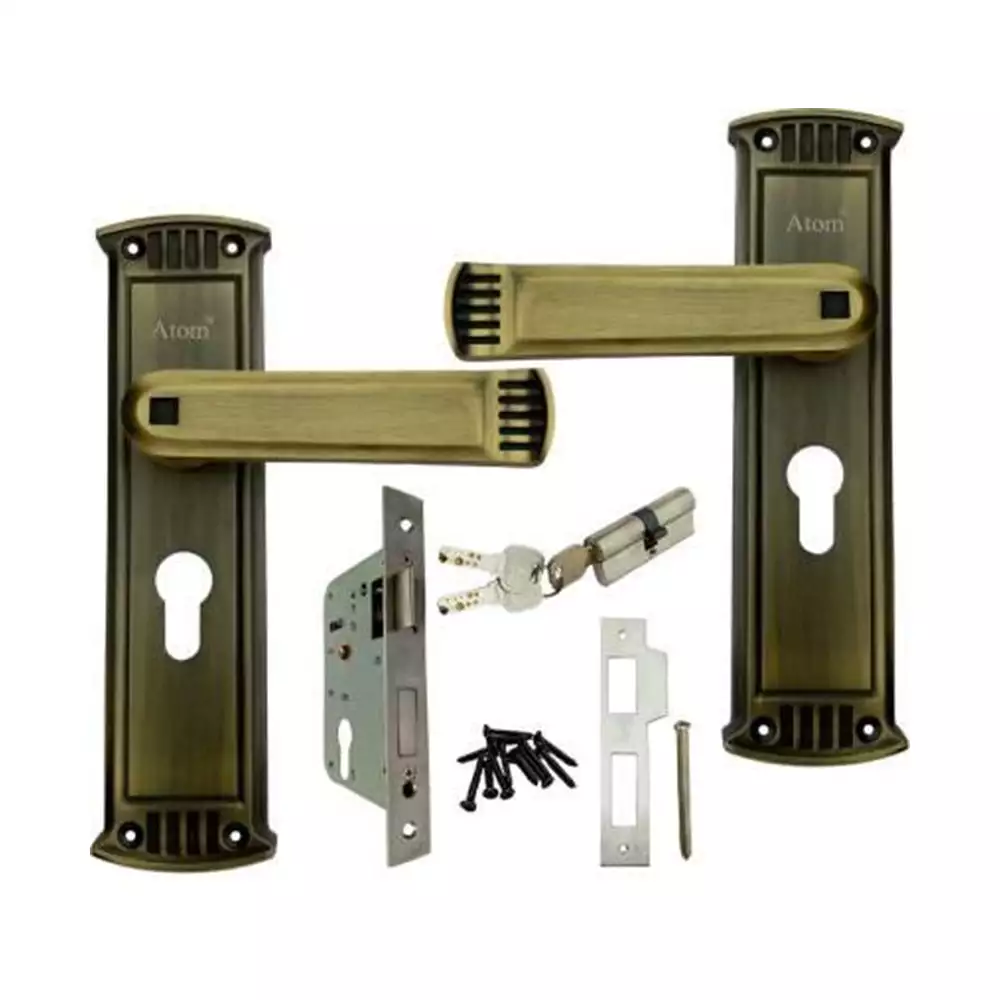 Atom Locks Mortise Door Handleset with Mortise Lock Atom Glanza with Both Side Key Cylindrical Lock With 3 Keys