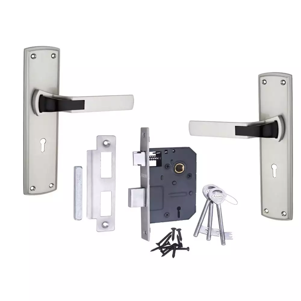 Atom Locks  Lezend Double Action Mortise Handle with Mortise Lock Atom O-42 K.Y S.S. 8inch (65 mm)