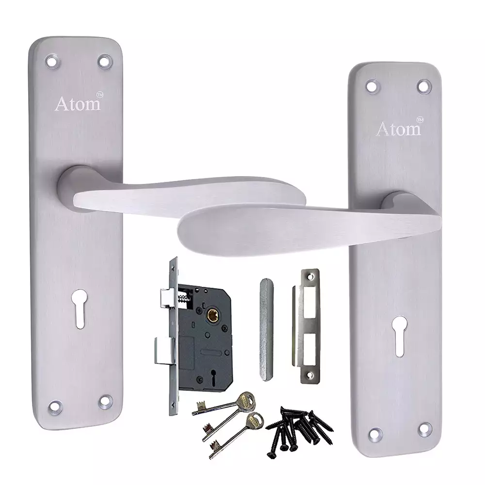 Atom Locks Lezend Double Action Door Mortise Door Handleset Atom 805 K.Y S.S 65 mm Iron (8 Inch)