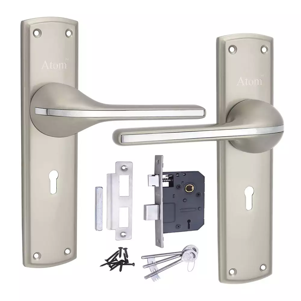 Atom Locks Lezend Double Action Mortise Door Handleset with Mortise Lock Atom O-39 K.Y S.S. (65 mm)