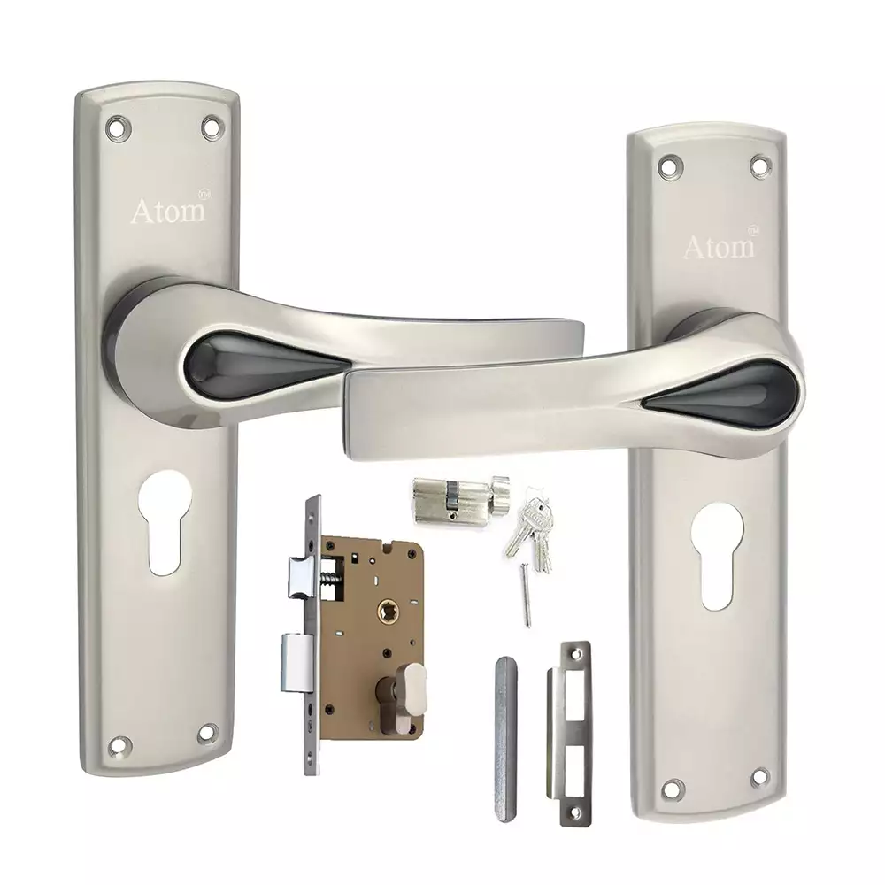 Atom Locks Mortise Door Handleset with Mortise Lock Atom O-38 C.Y S.S 8inch with Osk Cylindrical (60 mm) (One Side Knob One Side Key)