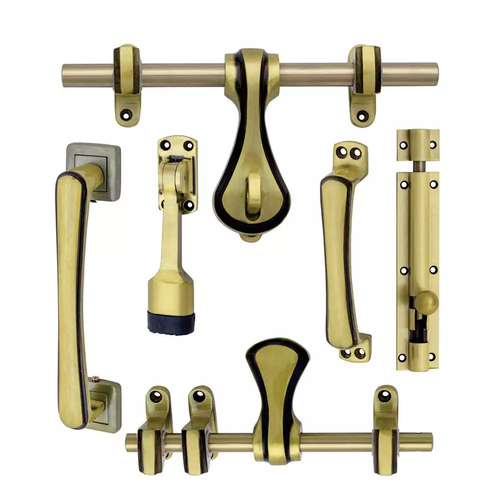 Atom Locks Maharaja Brass Door Aldrop Kit (Antique, 10 X10 X 3 Cm)