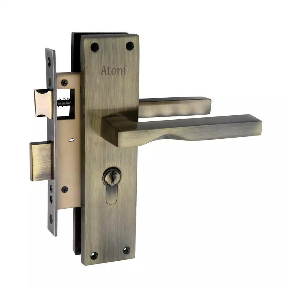 Atom Locks Mortise Door Handleset with Mortise Lock and Cylindrical Lock Atom Lock Al-53 C/Y B.A. 8inch With Osk 60mm