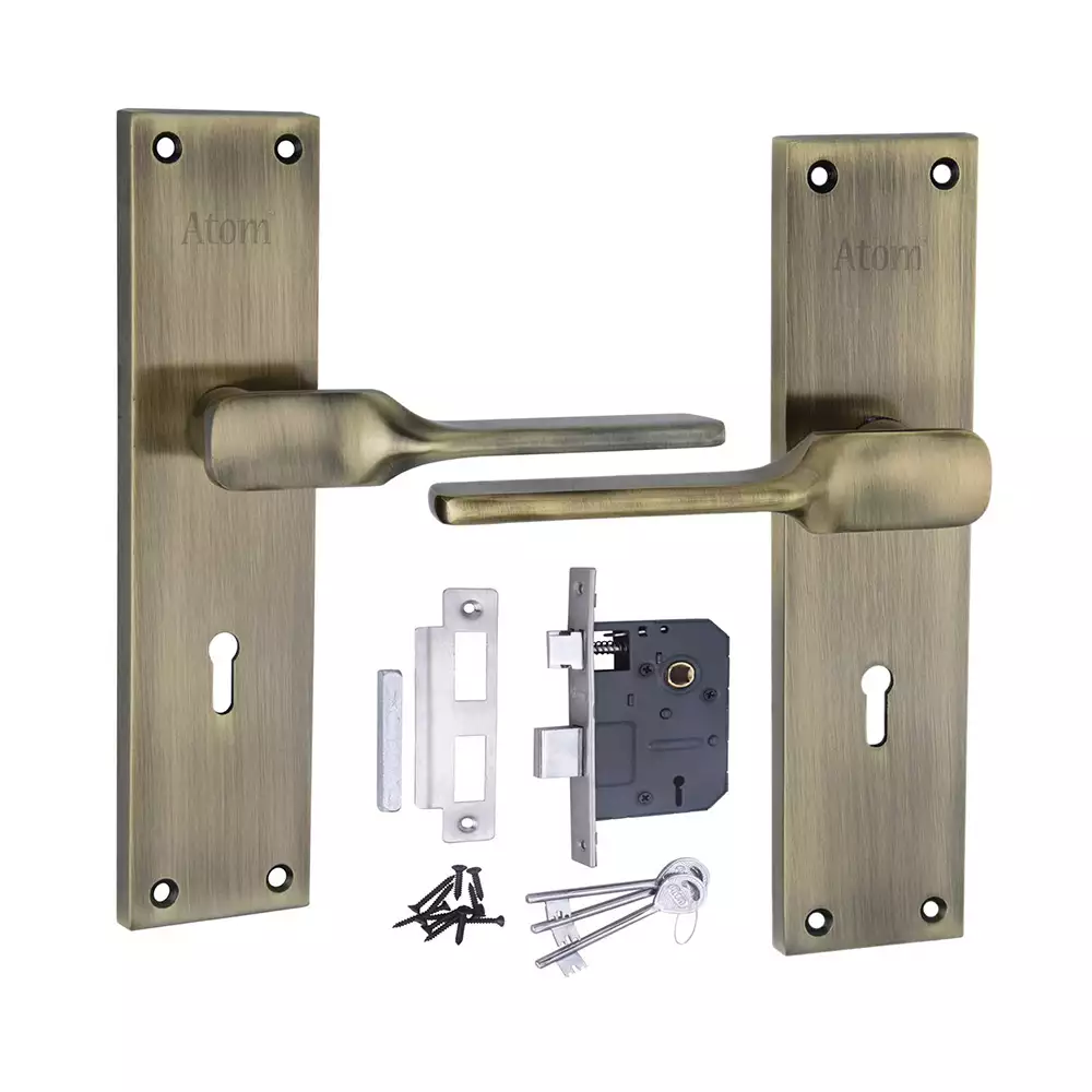 Atom Locks Lezend Double Action Mortise Door Handleset with Mortise Lock Atom Al-52 K.Y B.A. 8'' With 65mm