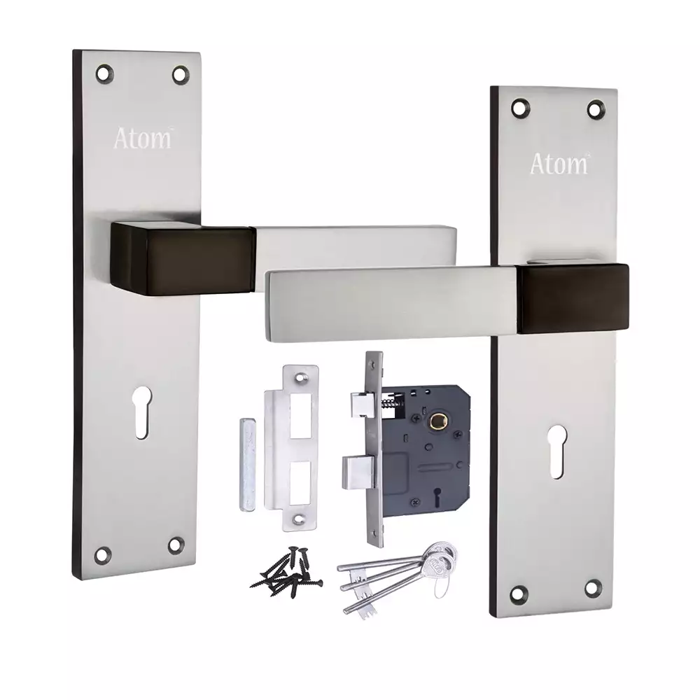 Atom Locks Lezend Double Action Mortise Door Lock Atom Lock Al-51 K/Y B.S. 8inch With 65 mm (Silver)