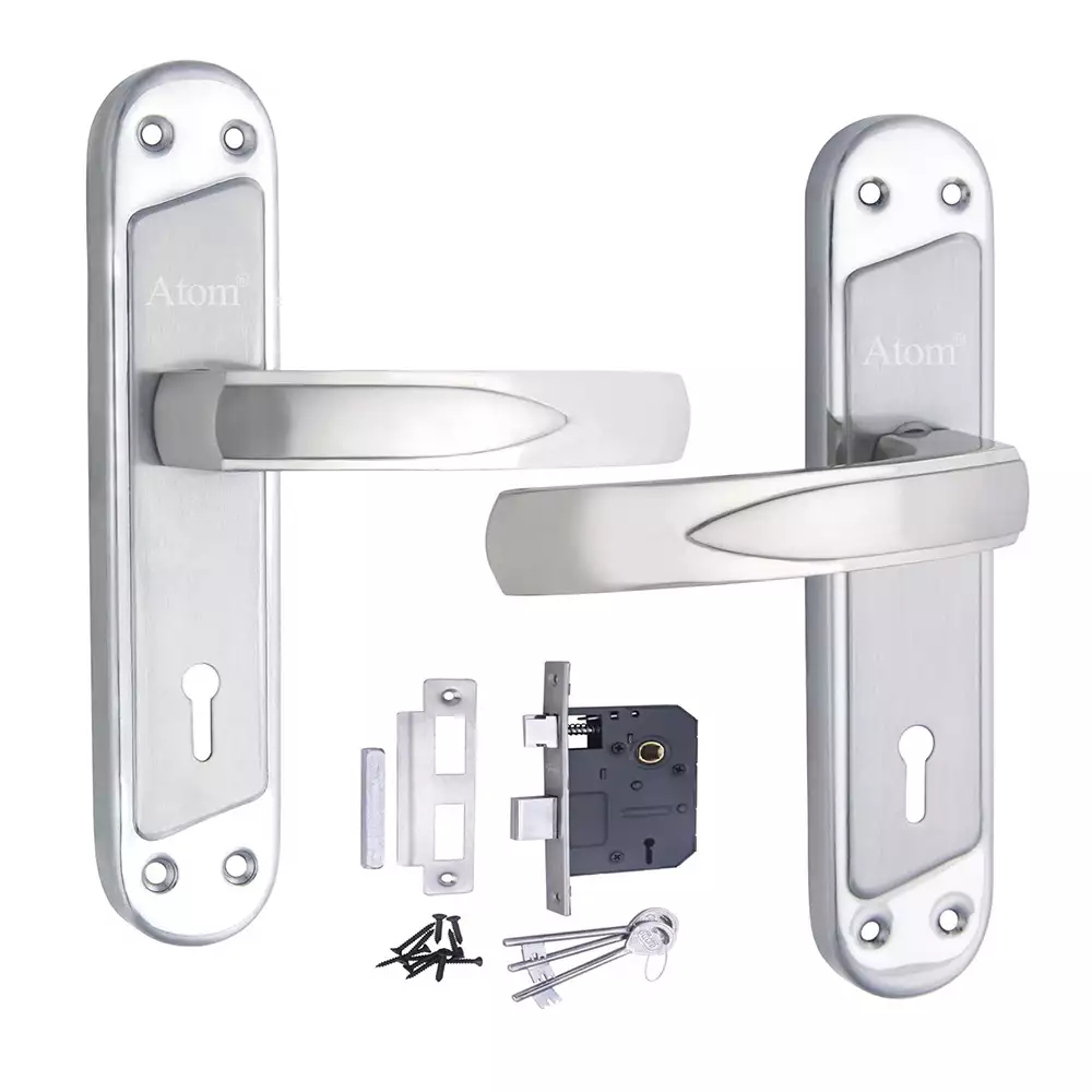 Atom Locks Lezend Double Action Mortise Handle with Mortise Lock Atom Teana K.Y S.S. 8inch Stainless Steel 304 Grade (65 mm)