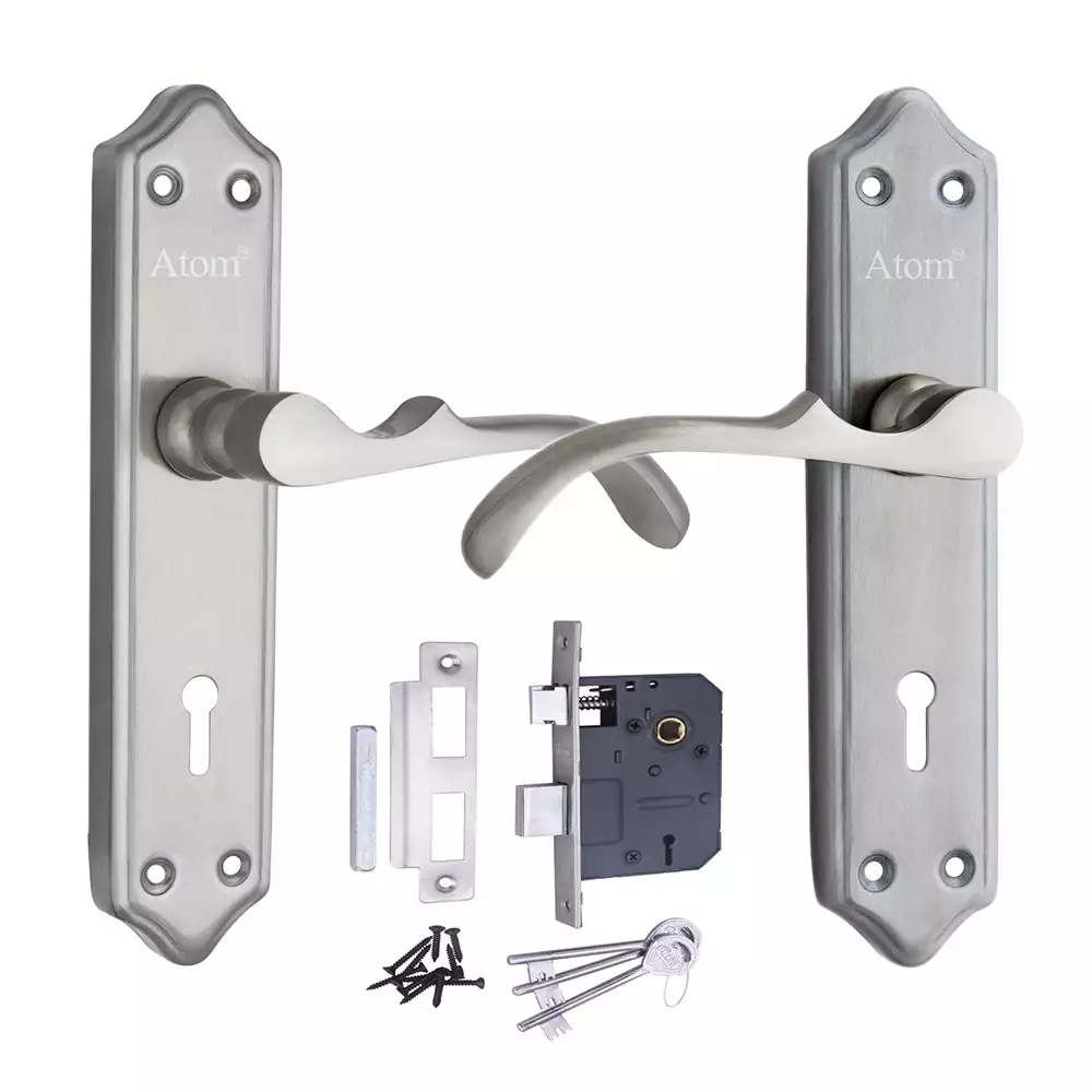 Atom Locks Lezend Double Action Mortise Door Handleset with Mortise Lock Atom Mercury K.Y S.S. Stainless Steel 304 Grade