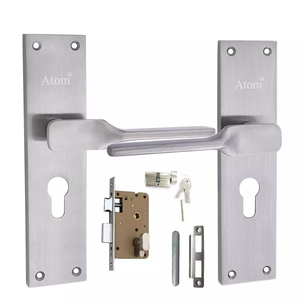 Atom Locks Mortise Door Handleset Al-52 C.Y S.S Finish with Osk (One Side Knobe One Side Key)