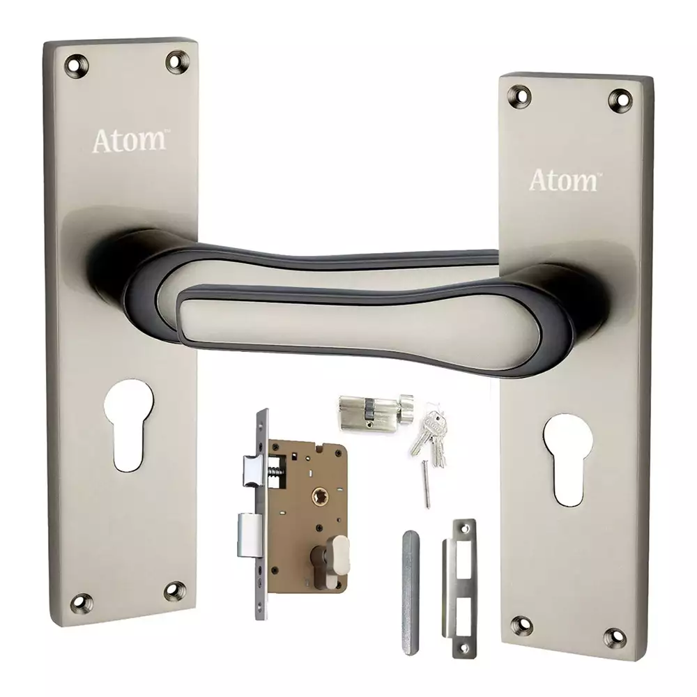 Atom Locks Mortise Door Handleset with Mortise Lock Atom O-43 Cy Ss With 65 mm Osk Cylindrical Lock