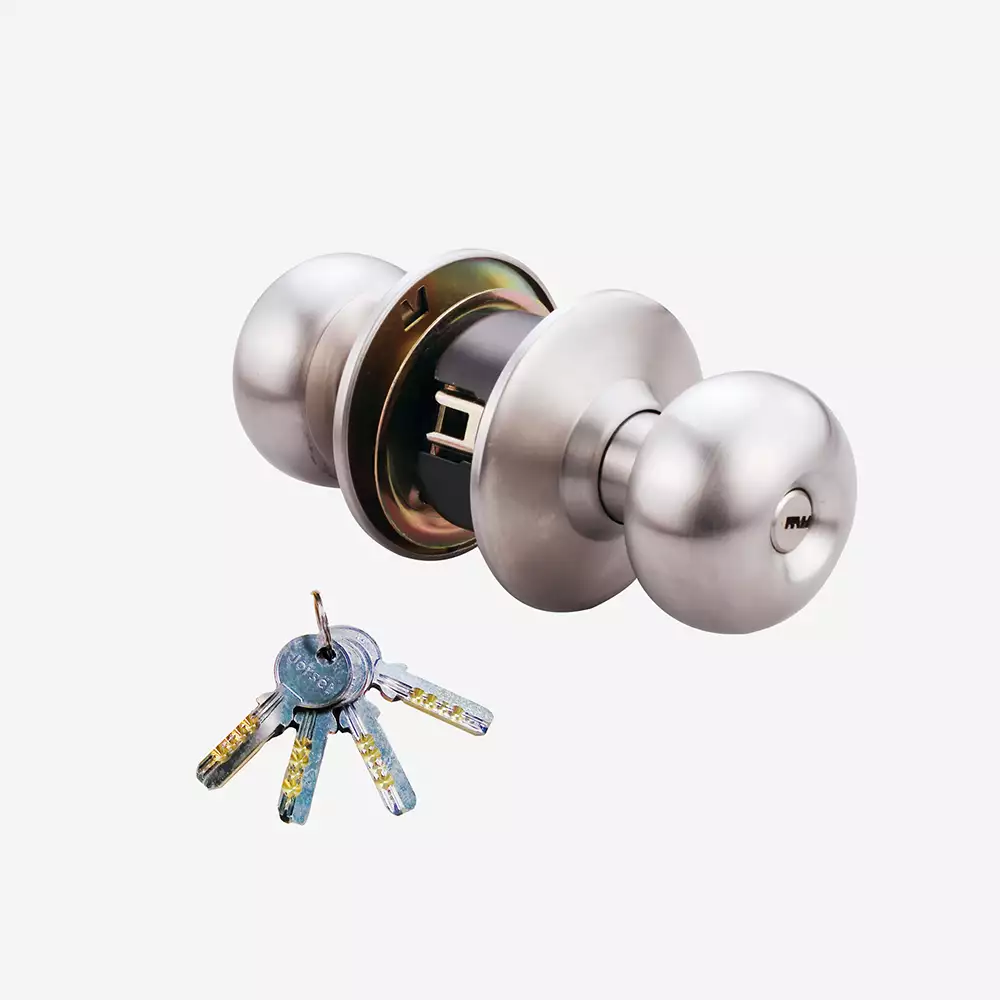 Dorset Cylindrical Lock (Entrance ) For 70 mm Door- Silver Satin