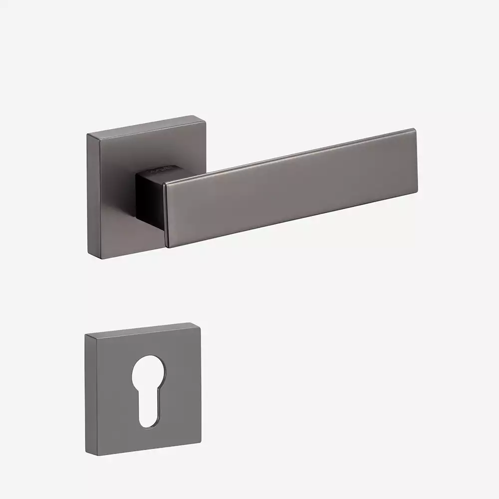 Dorset Farretto Krysta Mortise On Rose Door Handle - Titanium Matt