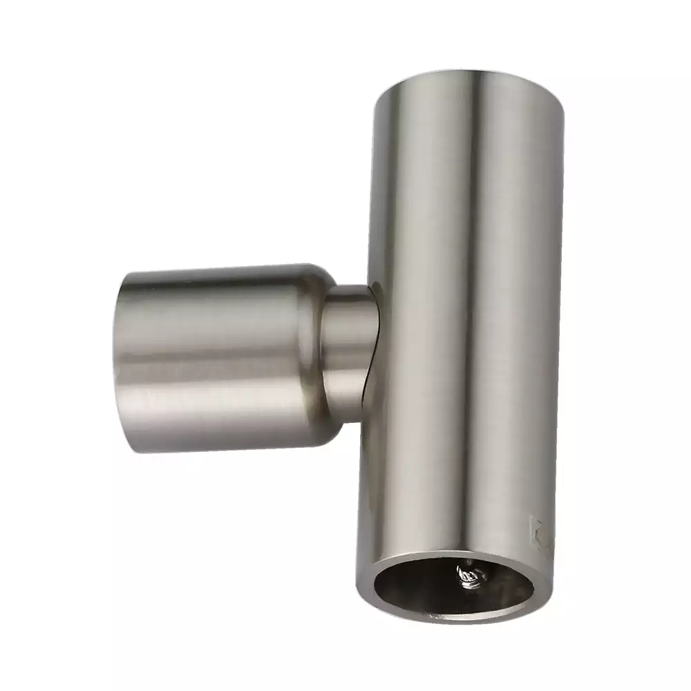 Arteza Shower Header T Connector To Join Three Reinforcing Pipes, Satin Nickel Finish