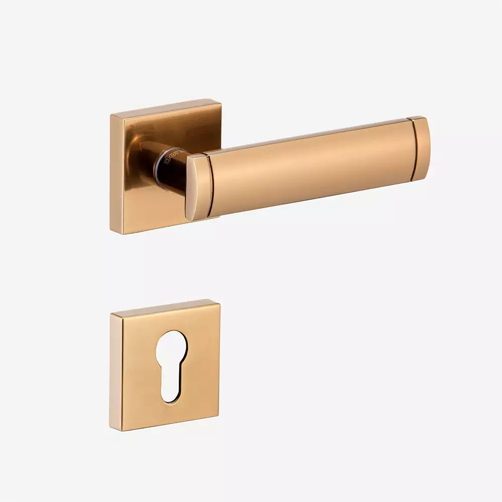 Dorset Farretto Volex Mortise on Rose Door Handle - Hamilton Gold