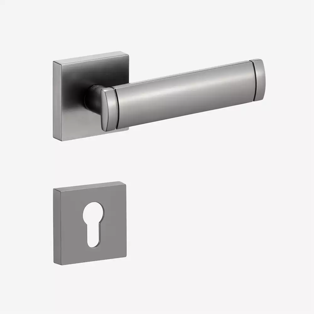 Dorset Farretto Volex Mortise on Rose Door Handle - Titanium Matt