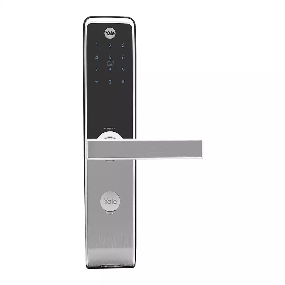 Yale YDM-3115 Mortise Smart Door Lock for Home With RFID, Mechanical Key, Pin Code & App, Silver (3 Years Warranty)