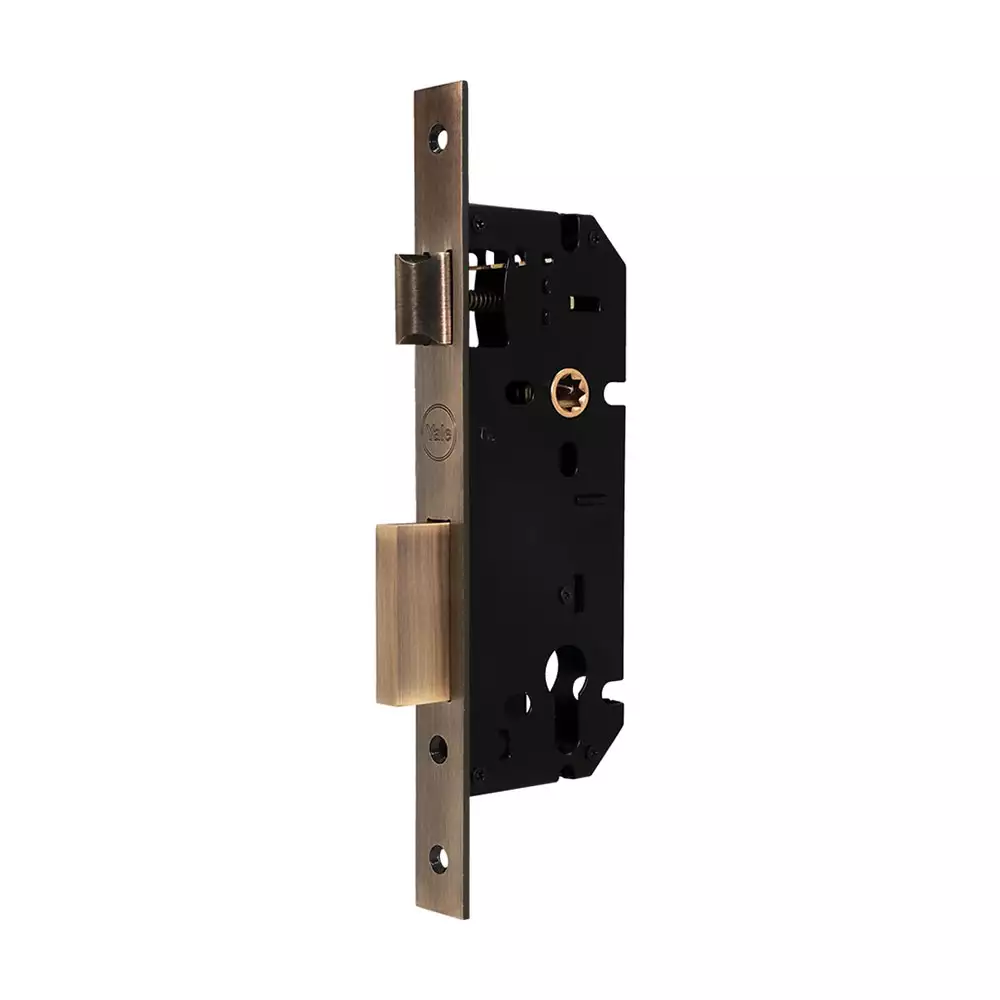 Yale Mortise lock body-85 2C-45 mm Backset With Brass Latch & Deadbolt (Antique Brass)