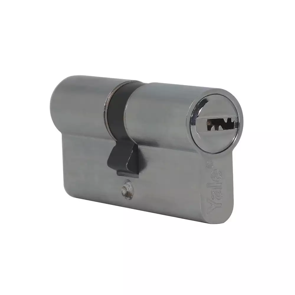 Yale Euro Profile Cylinder 60 mm, Bothside Key With Dimple Key, Satin Nickel