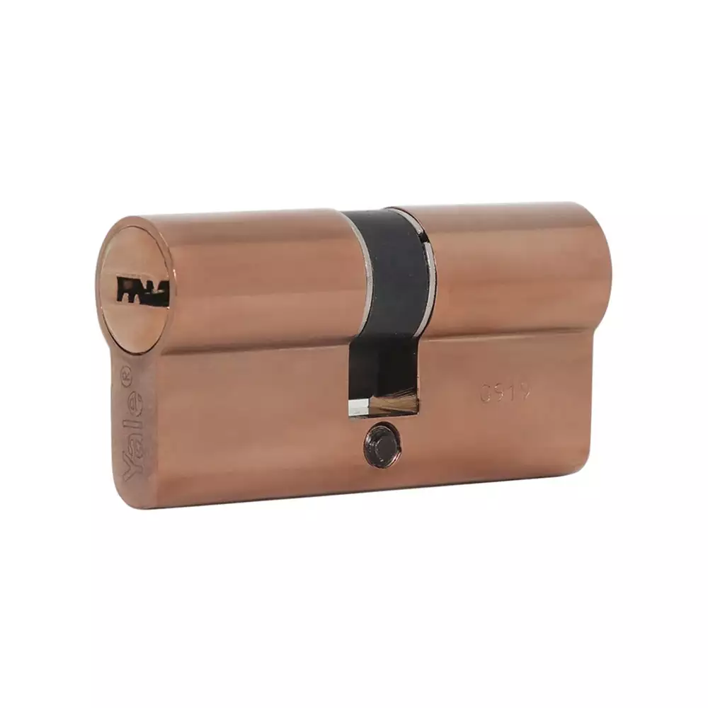 Yale Euro Profile Cylinder 70 mm, Bothside Key With Dimple Key, PVD Rose Gold