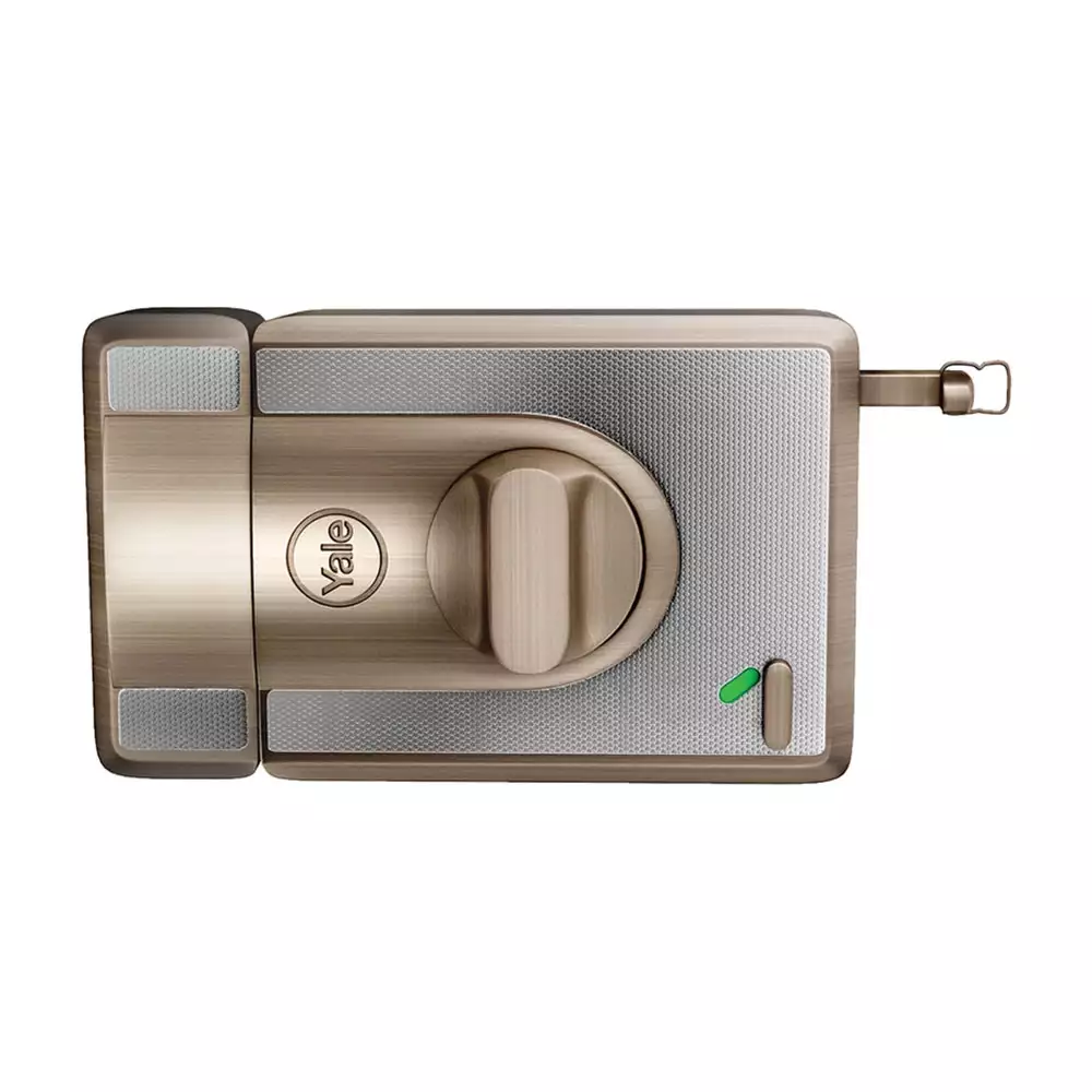 Yale CBS-Cinco Stark Bolt Single Cylinder & Thumbturn Rim Lock With Latch & Deadbolt, Antique Brass