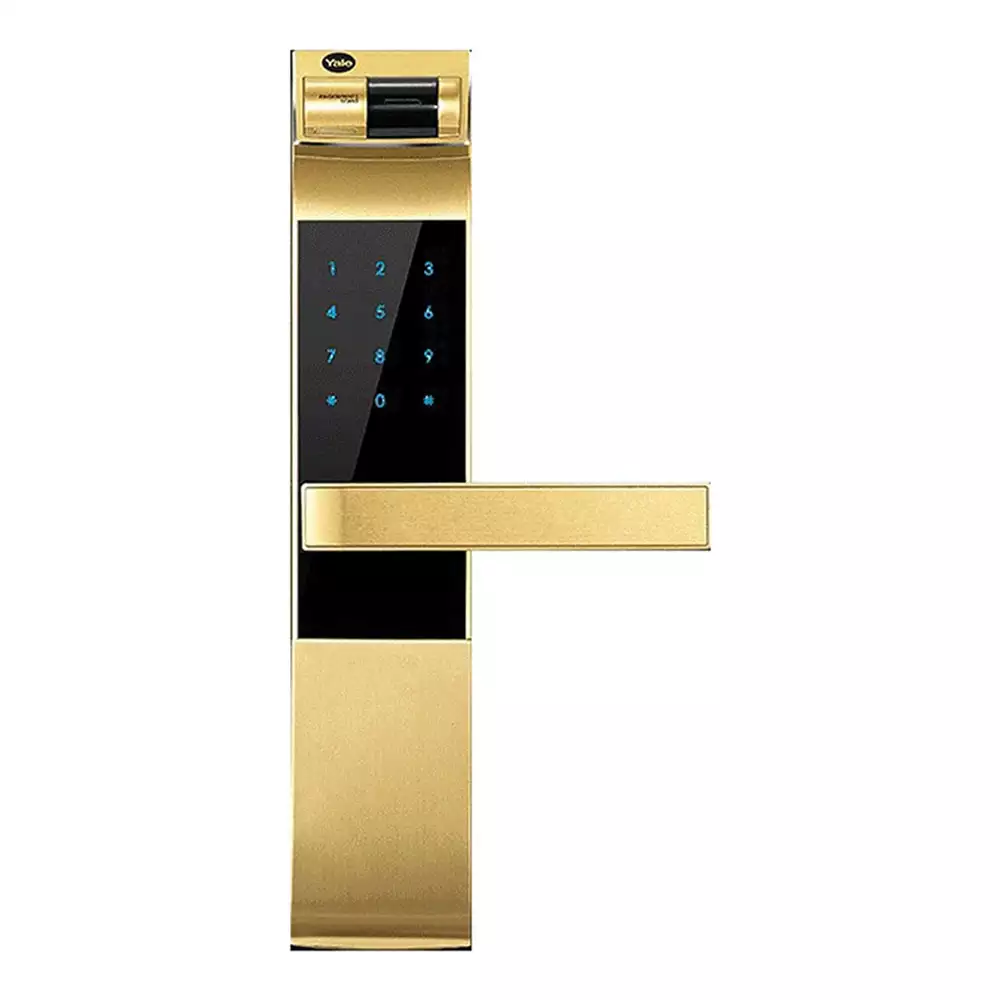 Yale YDM 4109 Mortise Smart Door Lock With Fingerprint, Key, Pin Code App & Remote Control Access, Gold (3 Years Warranty)