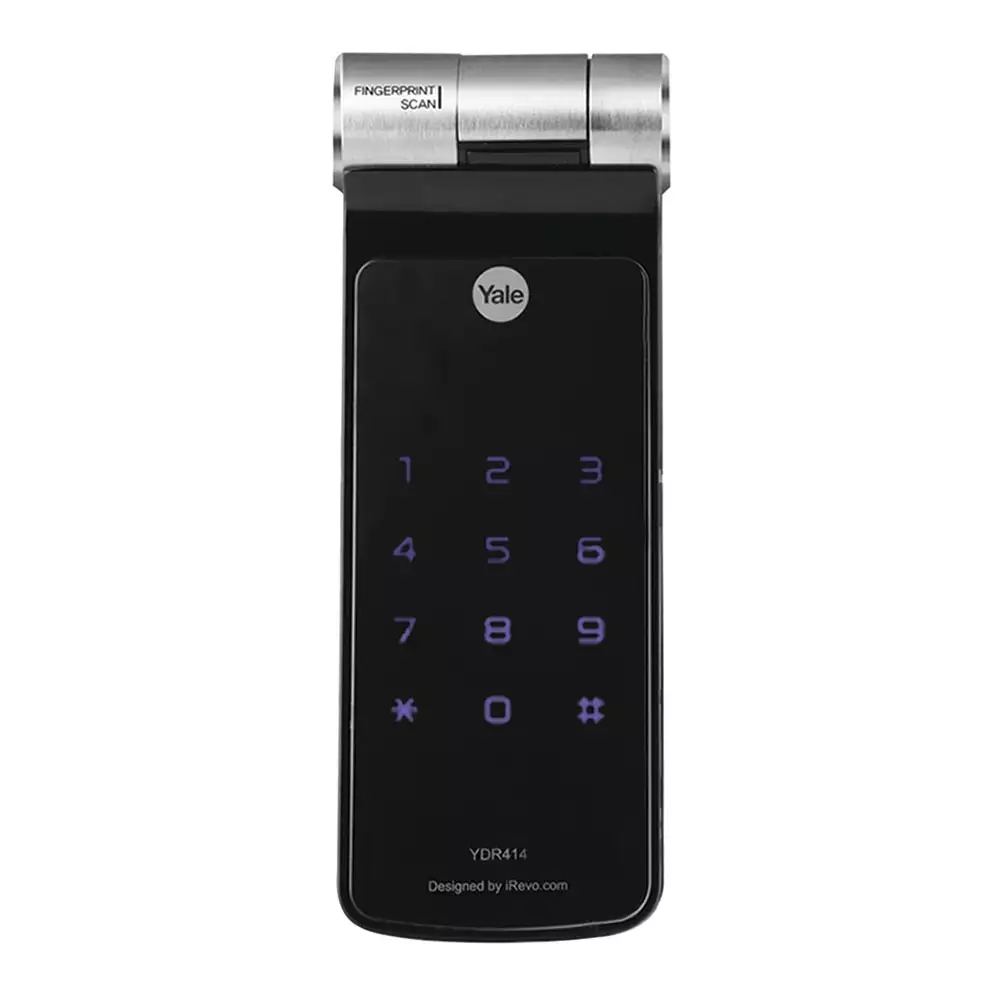 Yale YDR 414 Rim Smart Door Lock for Home With Fingerprint, Pin Code & Mechanical Key Access, Black (3 Years Warranty)