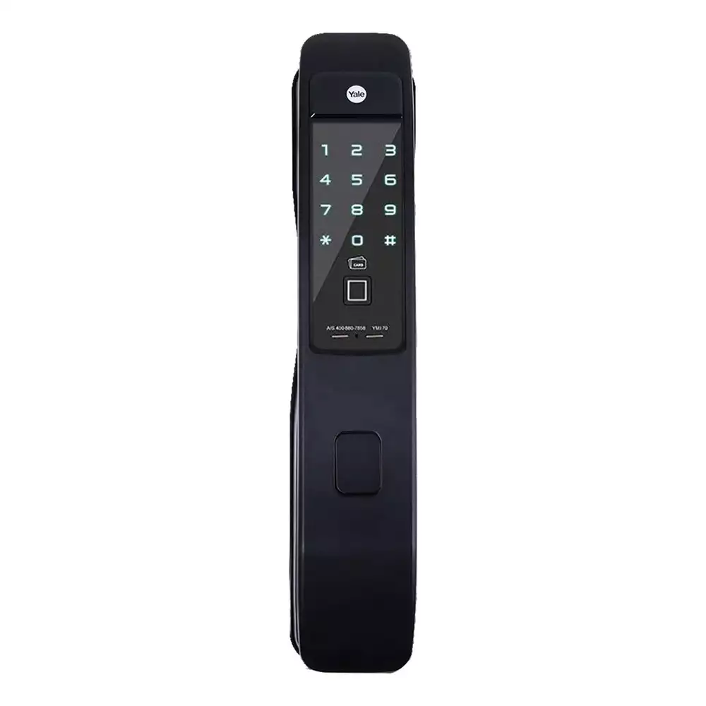 Yale YMI 70 CG Push Pull Mortise Smart Door Lock With Fingerprint, RFID, Key, Pin Code, App & Remote Access, Black (3 Years Warranty)