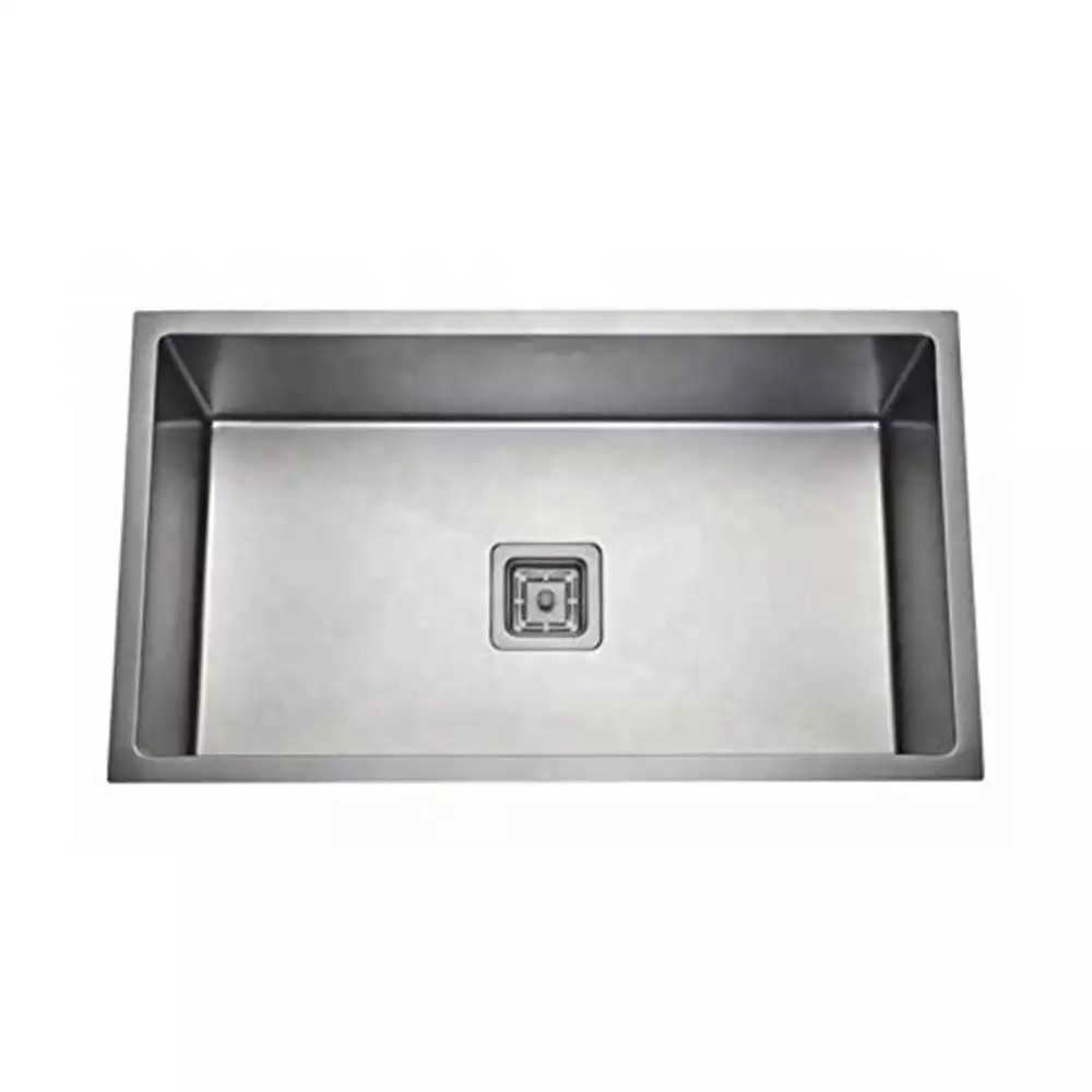 Crocodile 304 Grade Stainless Steel Satin/Matte Finish with Square Coupling Single Bowl Kitchen Sink Silver (32 x 20 x 10) Inches