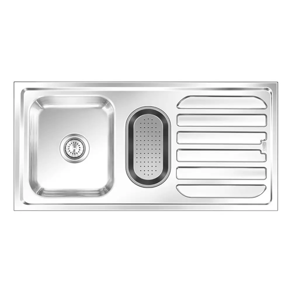 Nirali Fabulous Big Pressed Stainless Double Bowl Kitchen Sink + Coupling Anti-Scratch - (48 x 20) Inches