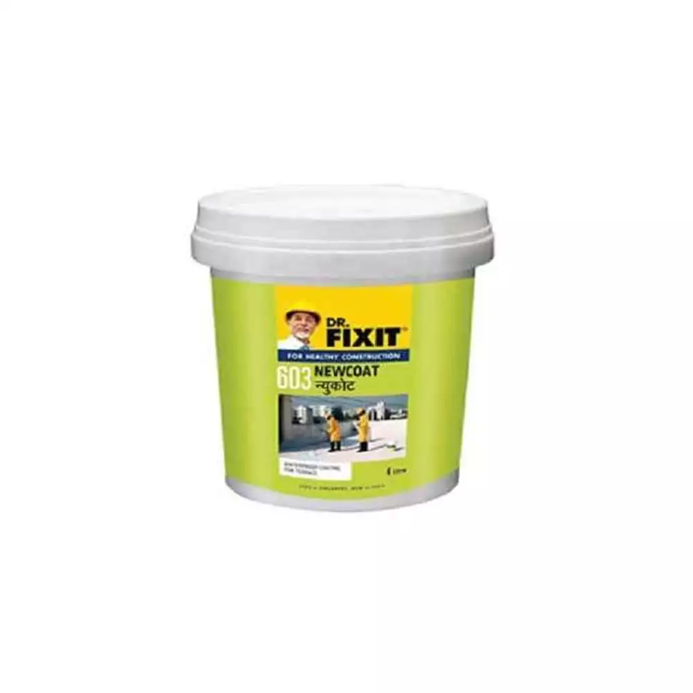 Dr. Fixit 4 Litre Newcoat Heavy Duty Reinforced Trafficable Waterproof With White Coating