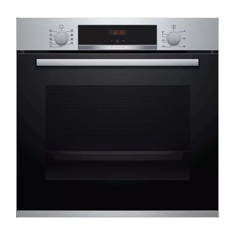 Bosch HBA534BS0Z Serie-4 60 cm Rotary Knob Built-in Oven With Convention & Grill, Capacity 71 L - (Silver & Black)