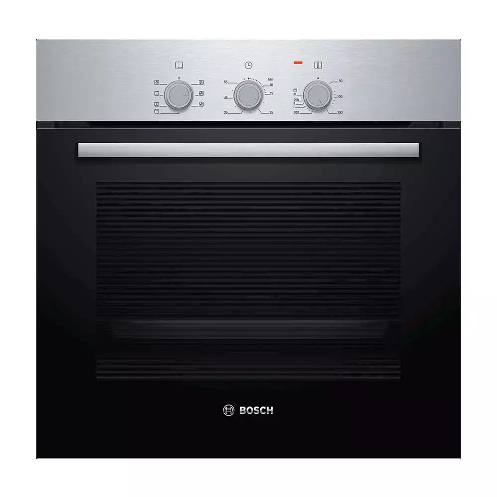 Bosch HBF011BR0Z Serie-2 60 cm Rotary Knob Built-in Oven With Convention & Grill, Capacity 66 L  - (Silver & Black)