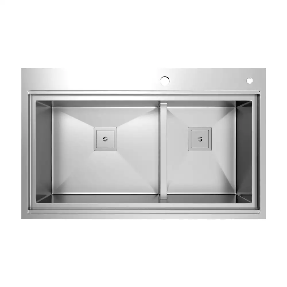 Hekken Casa Square 304 Grade Stainless Steel Kitchen Sink - International Satin Finish, hek-Casa-8049