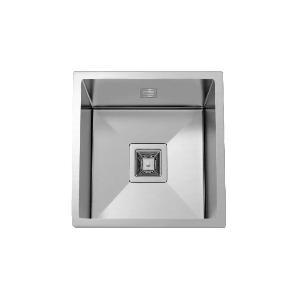 Hekken F Square With Overflow 304 Grade Stainless Steel Kitchen Sink - International Satin Finish, hek-Fsquare-3030