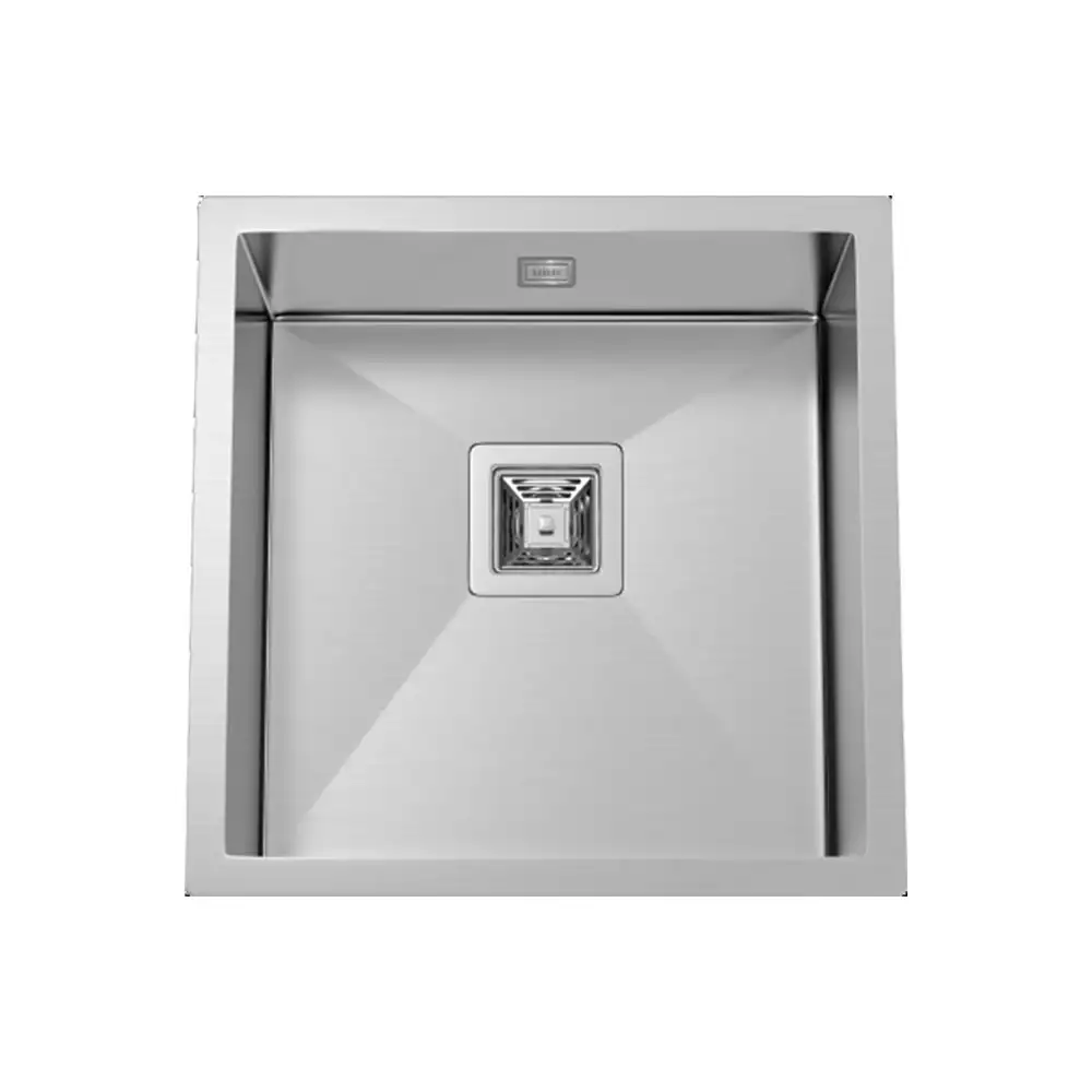 Hekken F Square With Overflow 304 Grade Stainless Steel Kitchen Sink - International Satin Finish, hek-Fsquare-4646