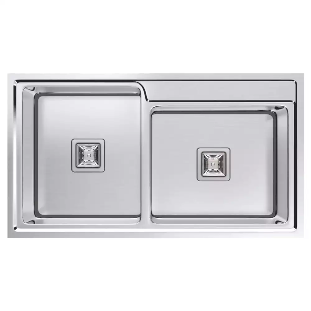 Hekken Heffel Square 304 Grade Stainless Steel Kitchen Sink - International Satin Finish, hek-heffel-9050C