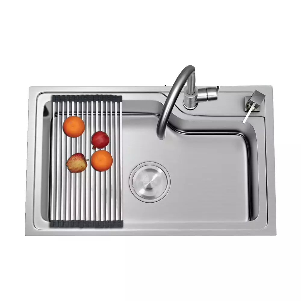 Hekken Hex Chef Pro 7245 Stainless Steel 304 Single Bowl Kitchen Sink Combo - Satin Finish (28 L x 18 W x 9 D) Inch