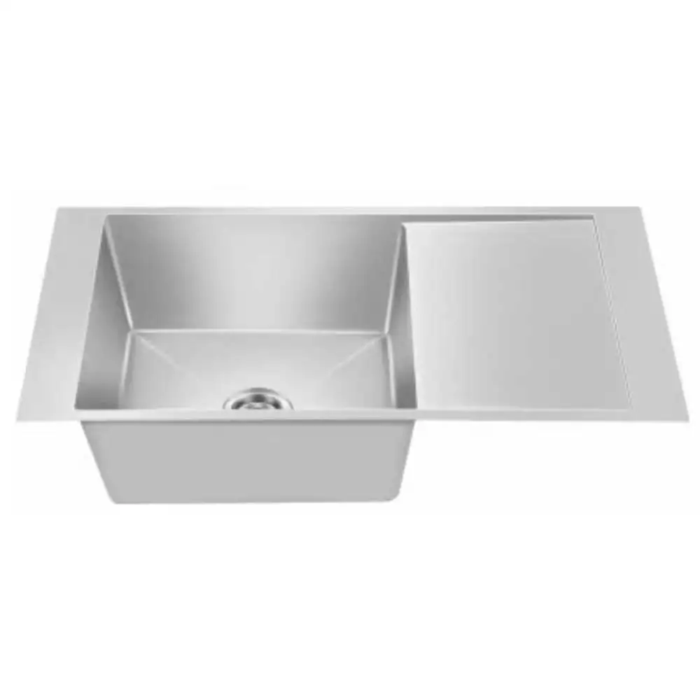 Nirali Maestor Big Handmade Stainless Single Bowl Kitchen Sink + Coupling Hairline - (40 x 20) Inches