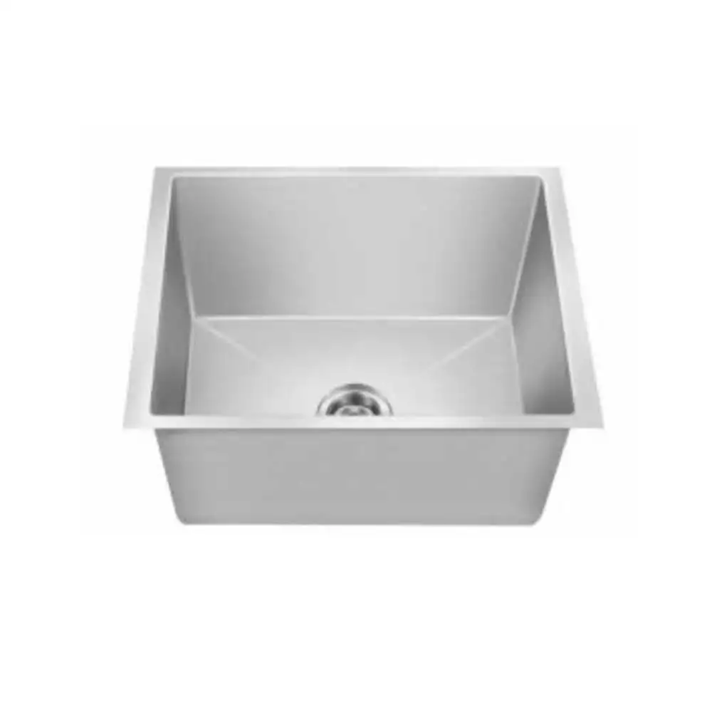 Nirali Maxell Handmade Stainless Single Bowl Kitchen Sink + Coupling Hairline - (21 x 18) Inches