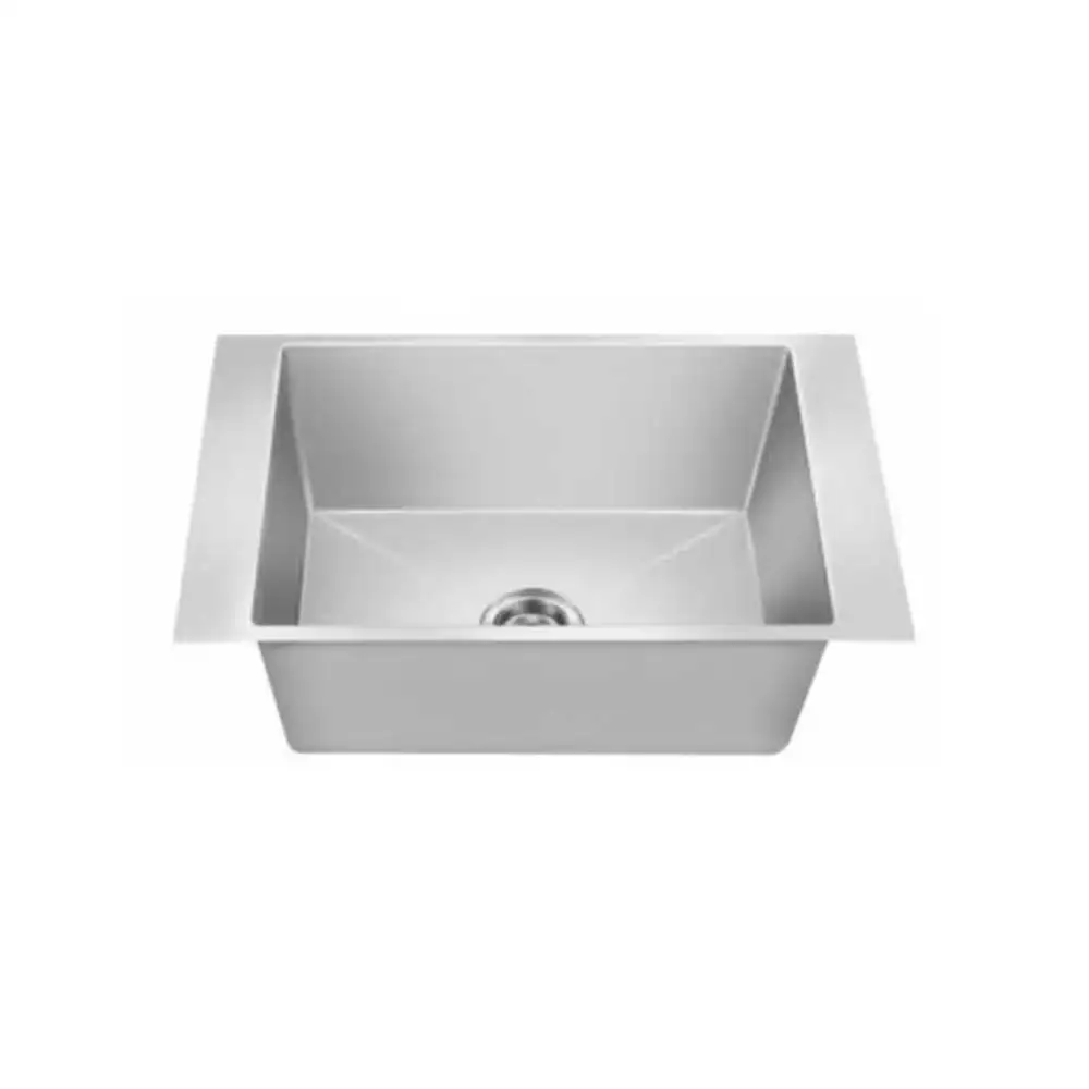 Nirali Maxus Small Handmade Stainless Single Bowl Kitchen Sink + Coupling Hairline - (25 x 18) Inches