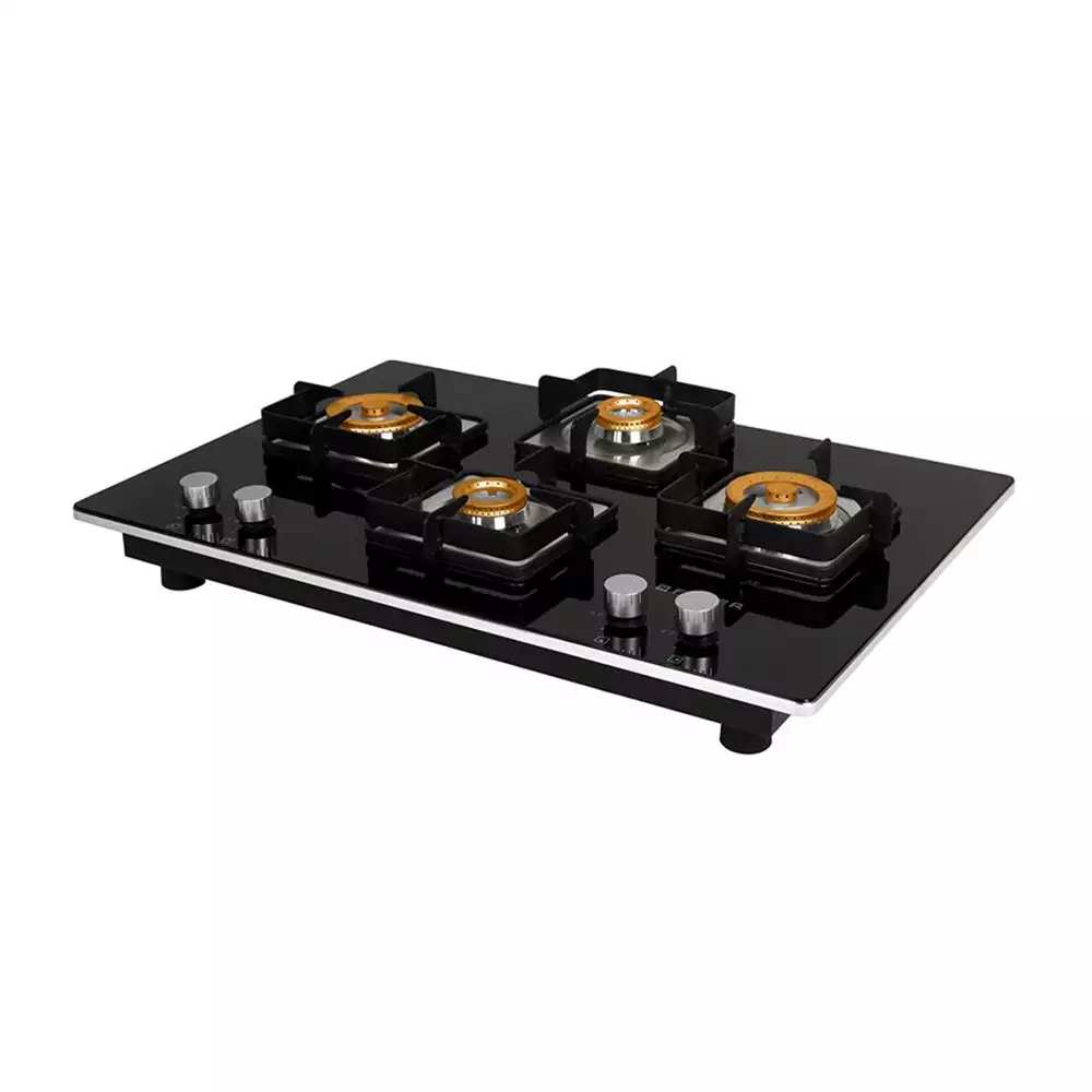 Faber HTG 754 CRS BR CI 4 Brass Burner Built-in Hob - Auto Ignition (Black)