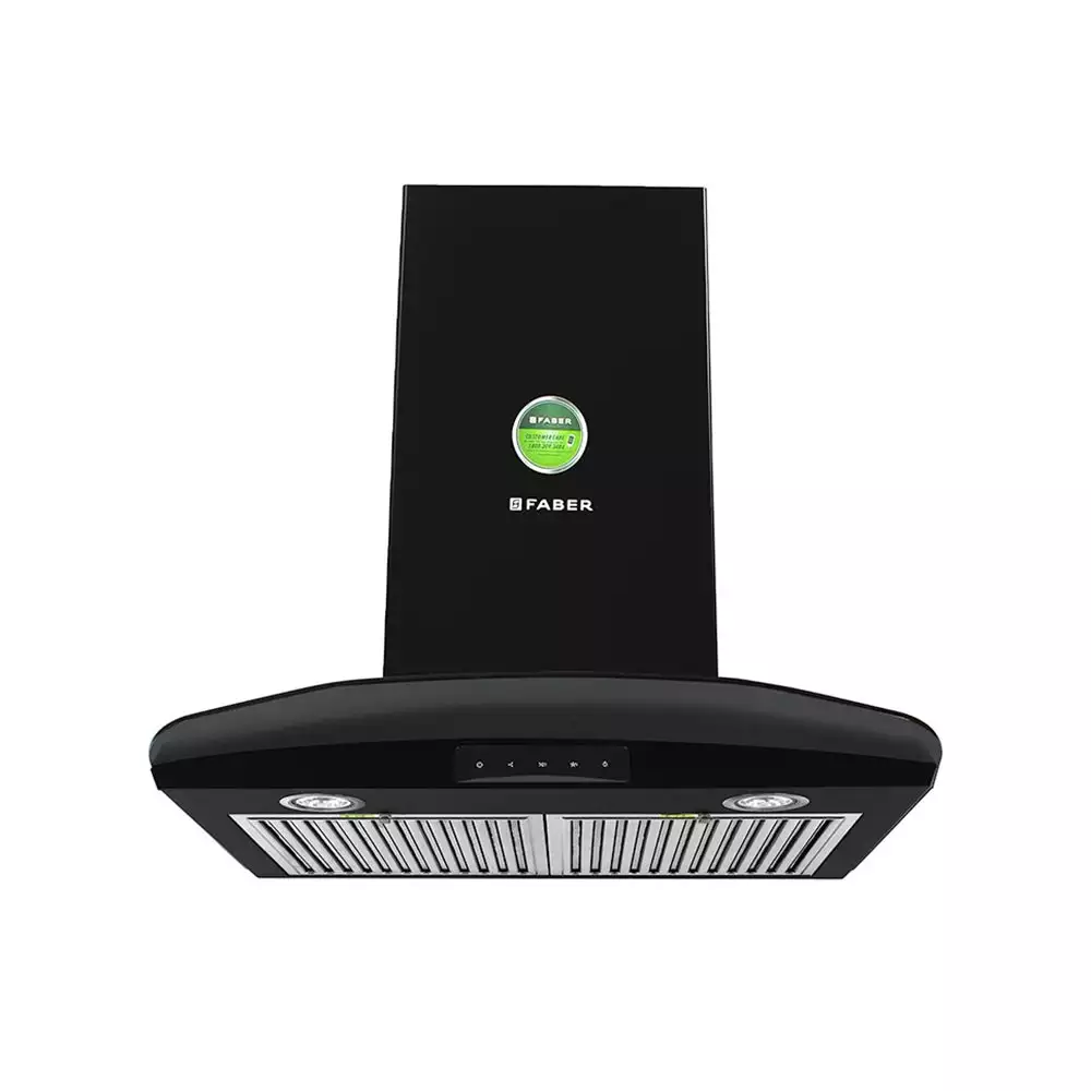 Faber Hood Tratto TC BK LTW 60 cm Baffle Filter Wall Mounted Kitchen Chimney - Suction Capacity 1095 m3/hr (Black)