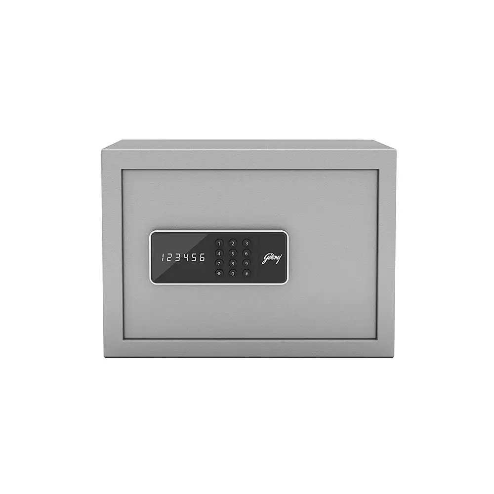 Godrej Forte Pro Digital (15 Litre) Electronic Safe Locker For Home & Office With Pin Code & Key Access, Light Grey - 9 Kg