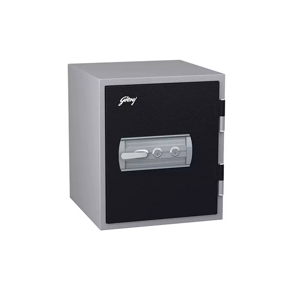 Godrej Forte Fire Resistant (40 Litre) Manual Safe Locker For Home & Office With Key Lock, Grey and Black - 61 Kg