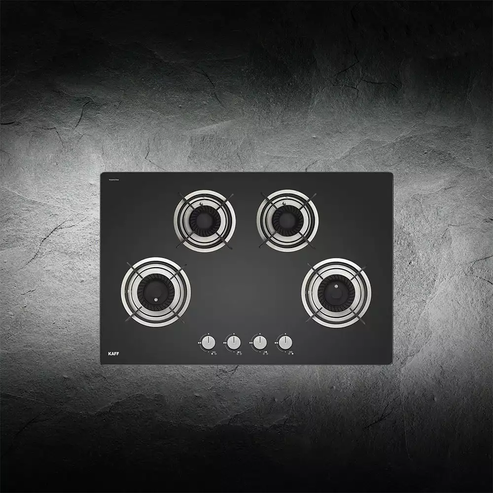 Kaff CRH 804 Black Coated Tornado Style, Built -in Hob ( 4 Burner)