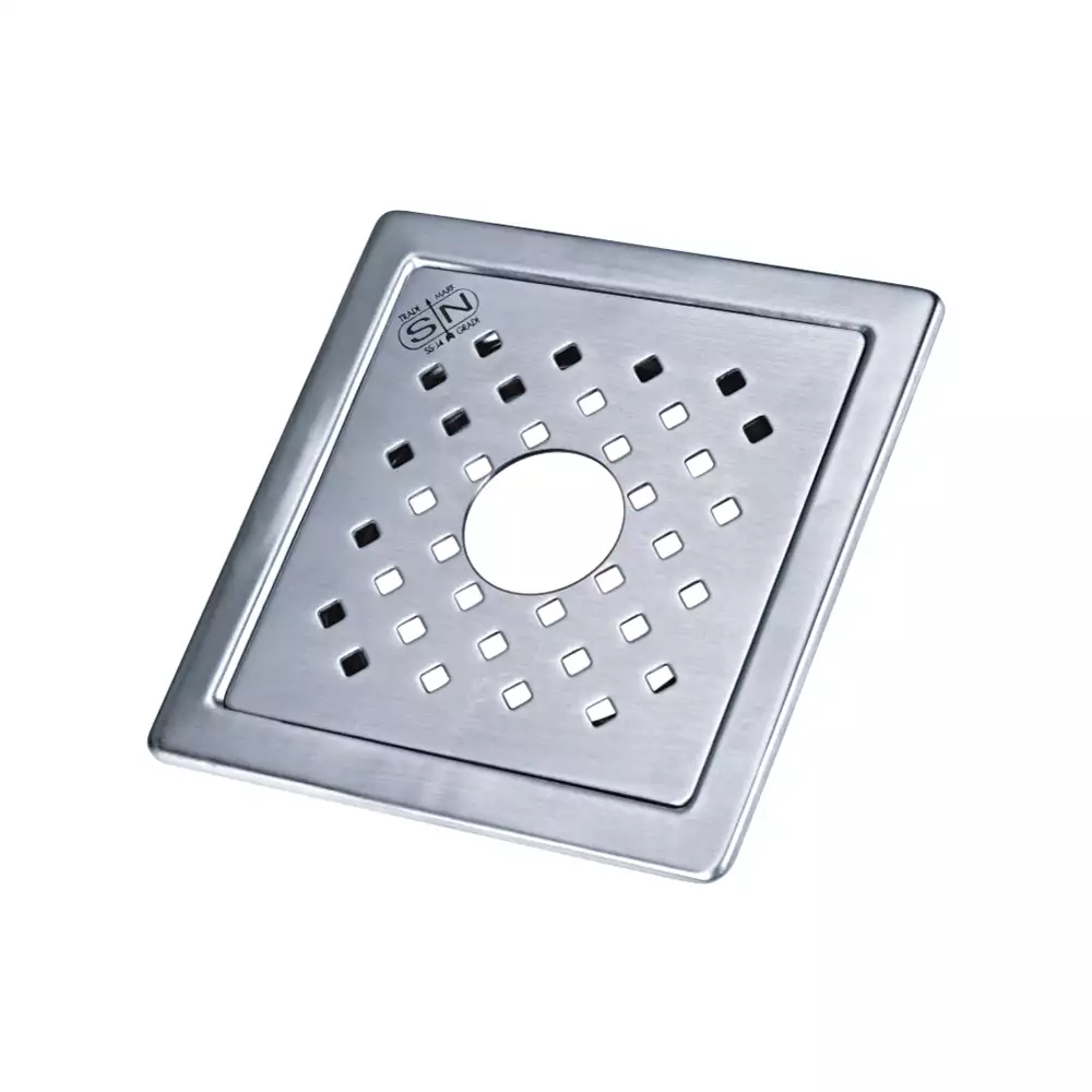 S N Brothers Floor Drain 5” with Hole with Frame Square in Sqaure with Lock Matt Finish