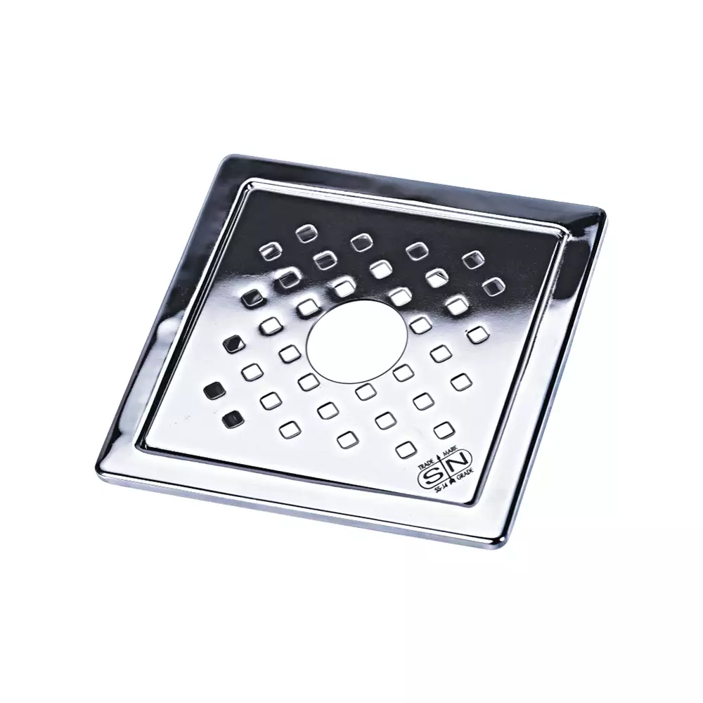 S N Brothers Floor Drain 6” with Hole with Frame Square in Sqaure with Lock Mirror