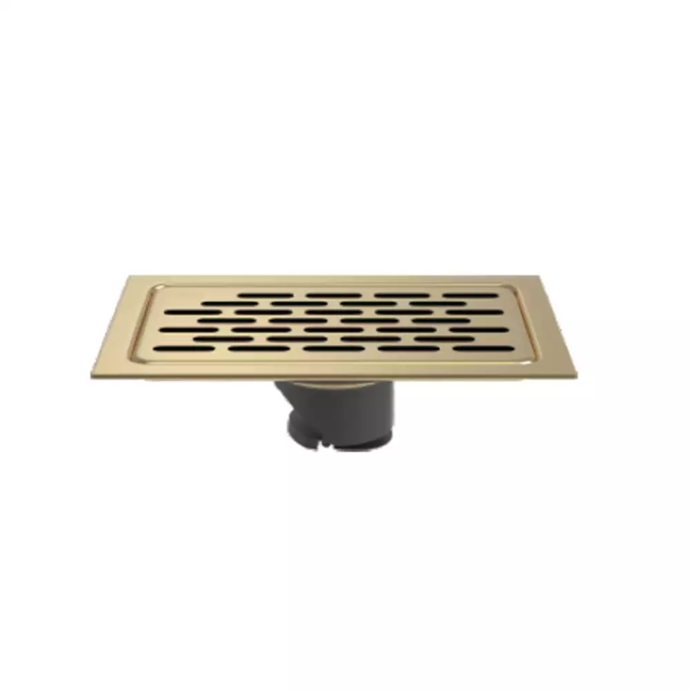 Hekken Stainless Steel Floor Drain, French Gold [150 mm x 100 mm] - (hek-Artix-RT-French Gold)