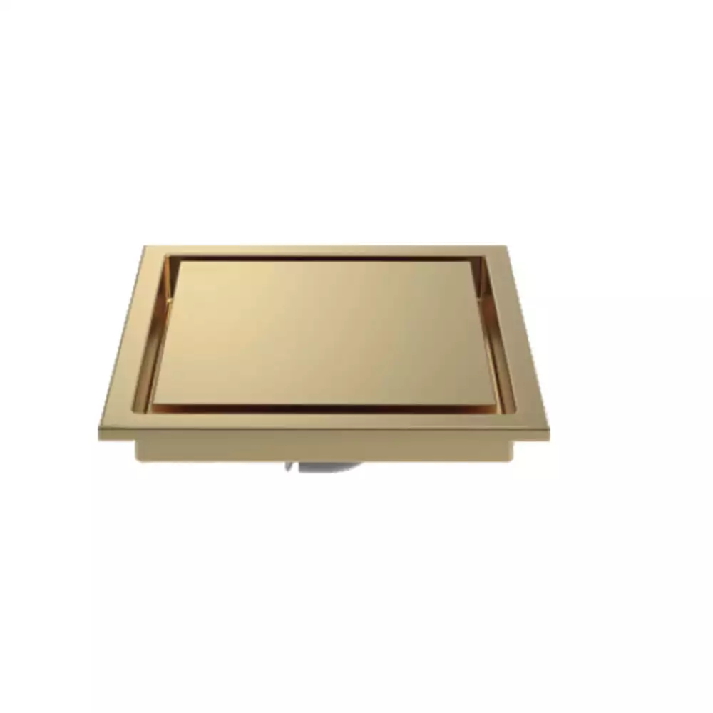 Hekken Stainless Steel Floor Drain, French Gold [150 mm x 150 mm] - (hek-Aster-PL-French Gold)