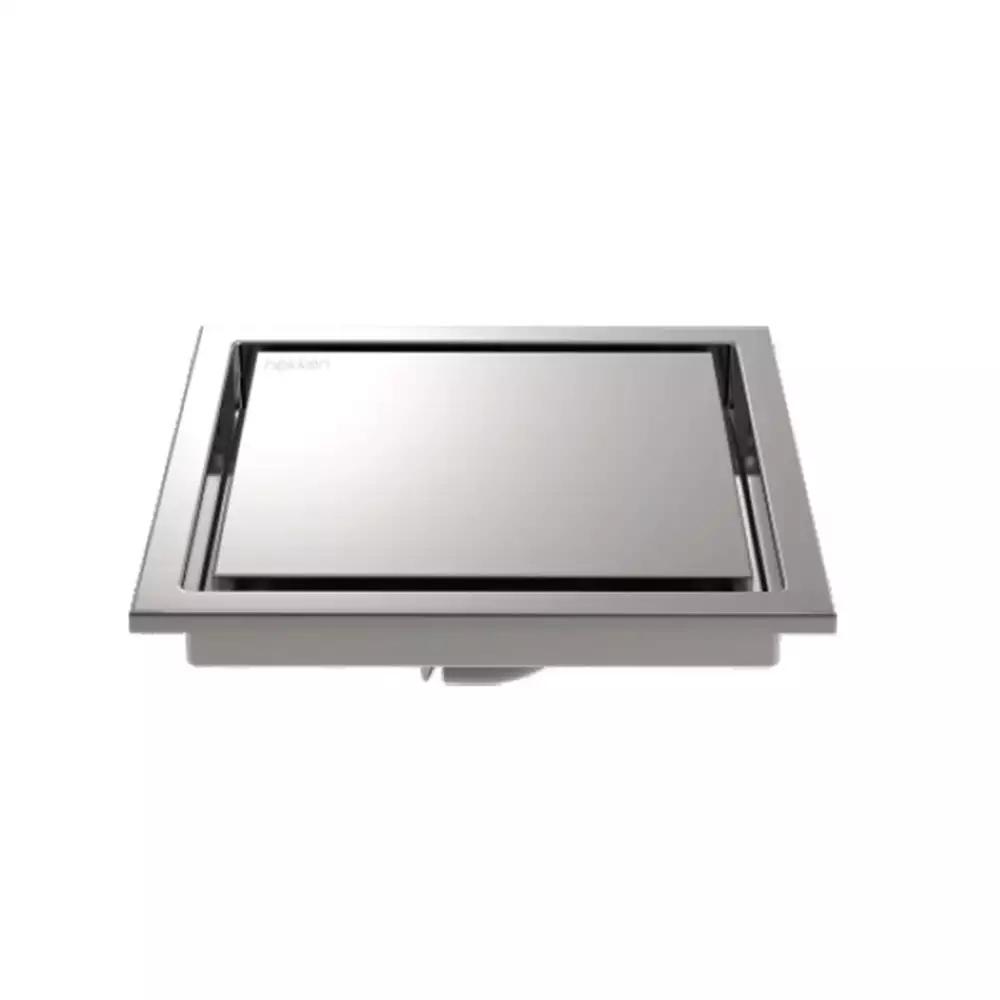 Hekken Stainless Steel Floor Drain, International Satin Finish [150 mm x 150 mm] - (hek-Aster-PL-Intl Satin Finish)