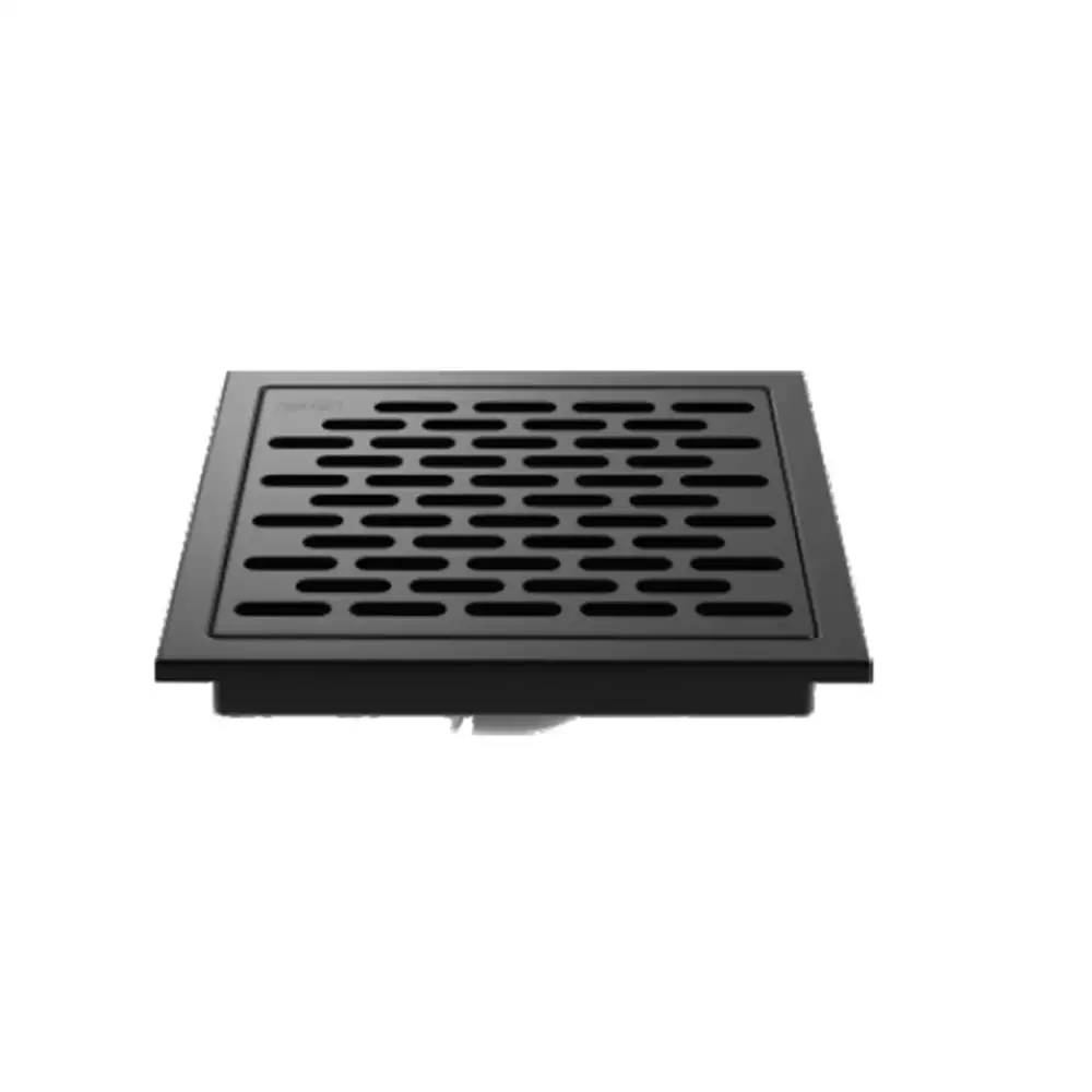 Hekken Stainless Steel Floor Drain, Brush Black [150 mm x 150 mm] - (hek-Aster-RT-Brush Black)